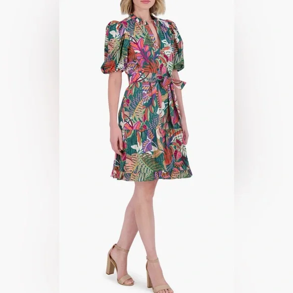 Vince Camuto | Dresses | Vince Camuto Ruffle Tie Waist Cotton Dress |  Poshmark